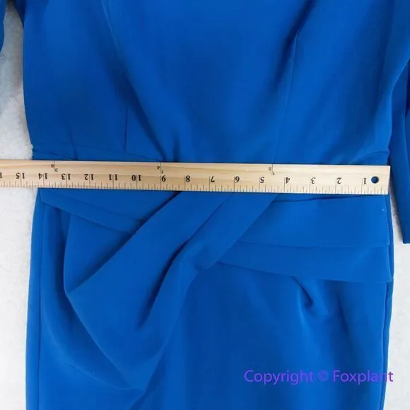 New!  Kay Unger‎ Alexa Pleated Midi-Dress in blue, size 8 - Image 8