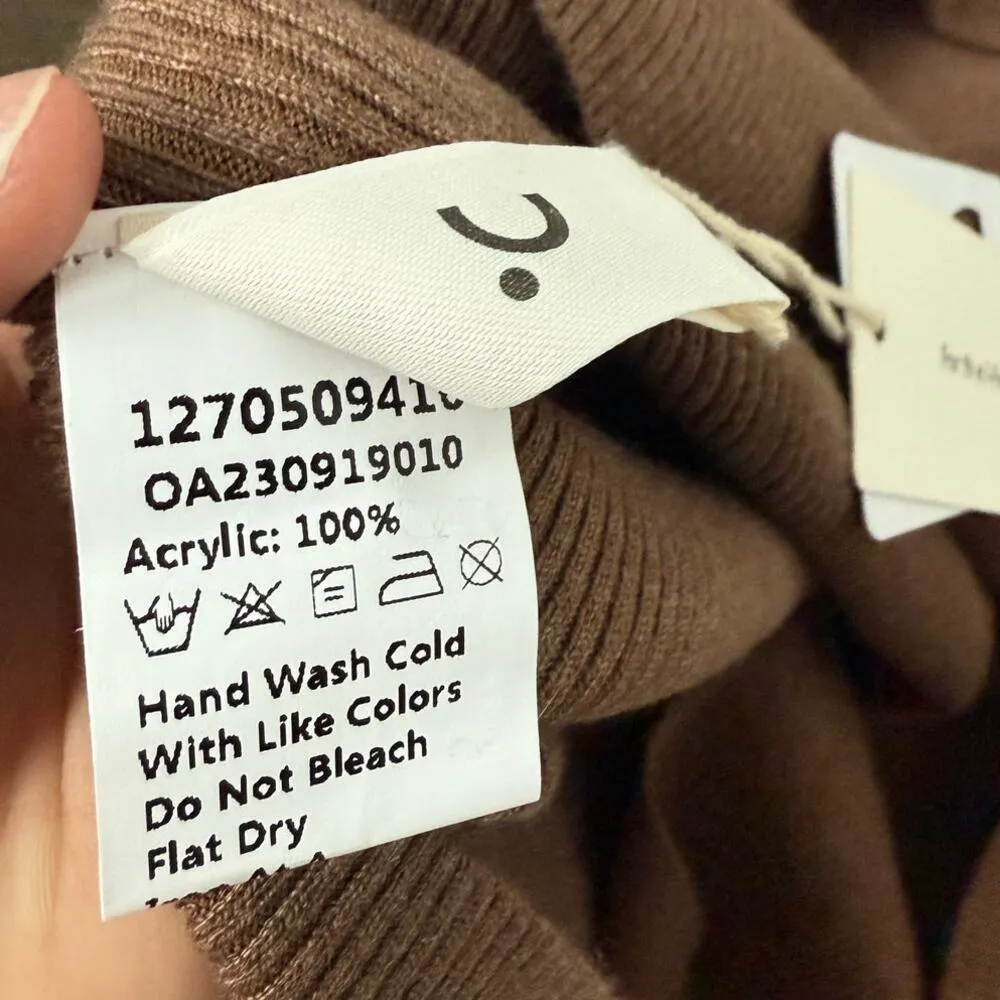 Commense NEW Caramel Slit Maxi Knit Set Skirt and Top Size M Ribbed Asymmetrical Brown Size M - Image 9