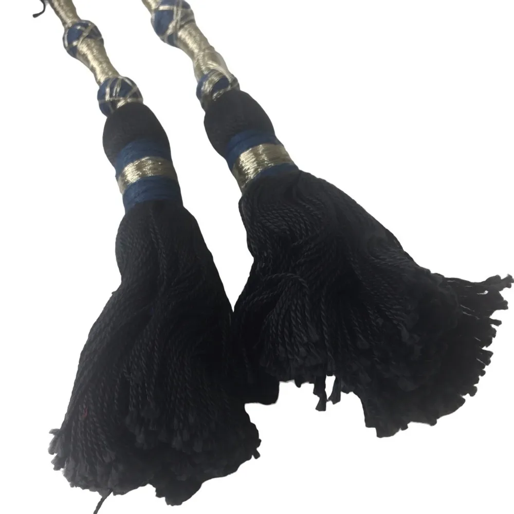 Figue Silk Strapless Blue Chevron mini dress size Small Tassel - Image 5