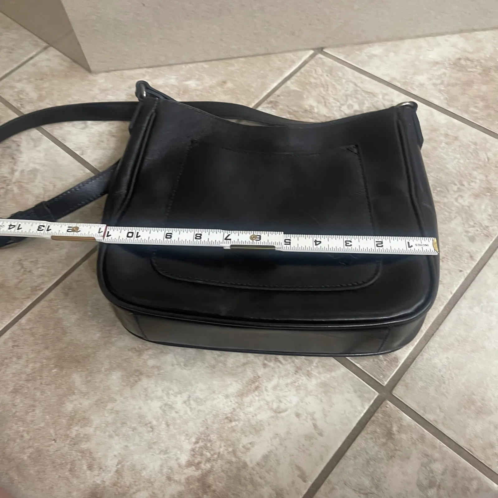 Patricia Nash Emeline Vintage Distressed Leather pure crossbody black EUC - Image 8