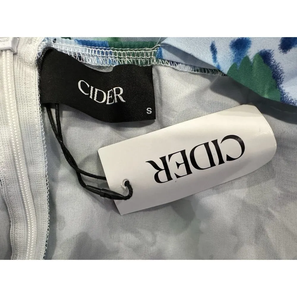 Cider Floral Multicolor Blue Green Dress Tie Strap Small S NEW - Image 6