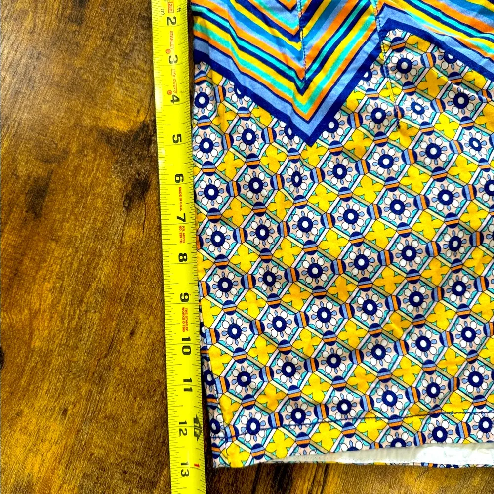 Anthropology Maeve Yellow and Blue High Waist Geometric Shorts Size undefined - Image 9