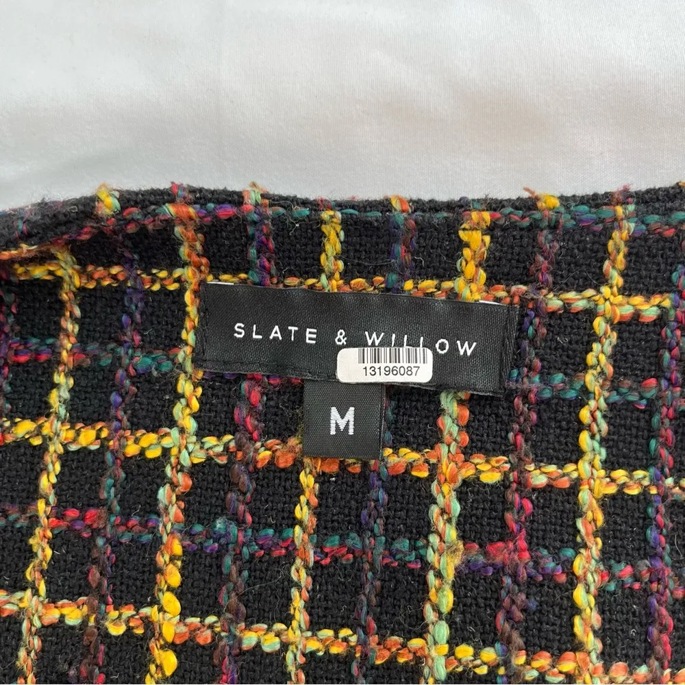 Slate & Willow Size M Shaina Lined Plaid Jacket Fall Colorful Retro Ruffle - Image 4