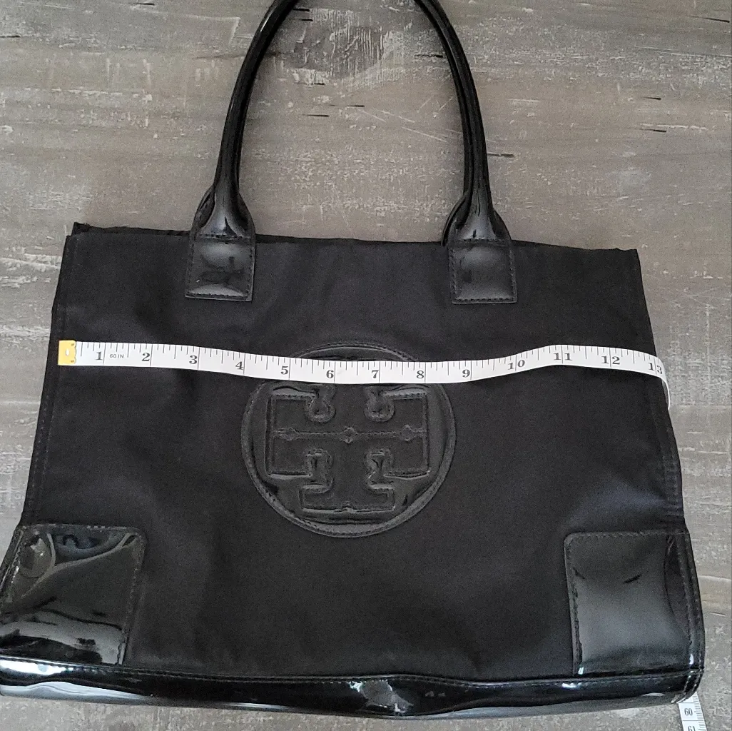 Tory Burch Black Nylon Tote Bag * Flawed* - Image 11