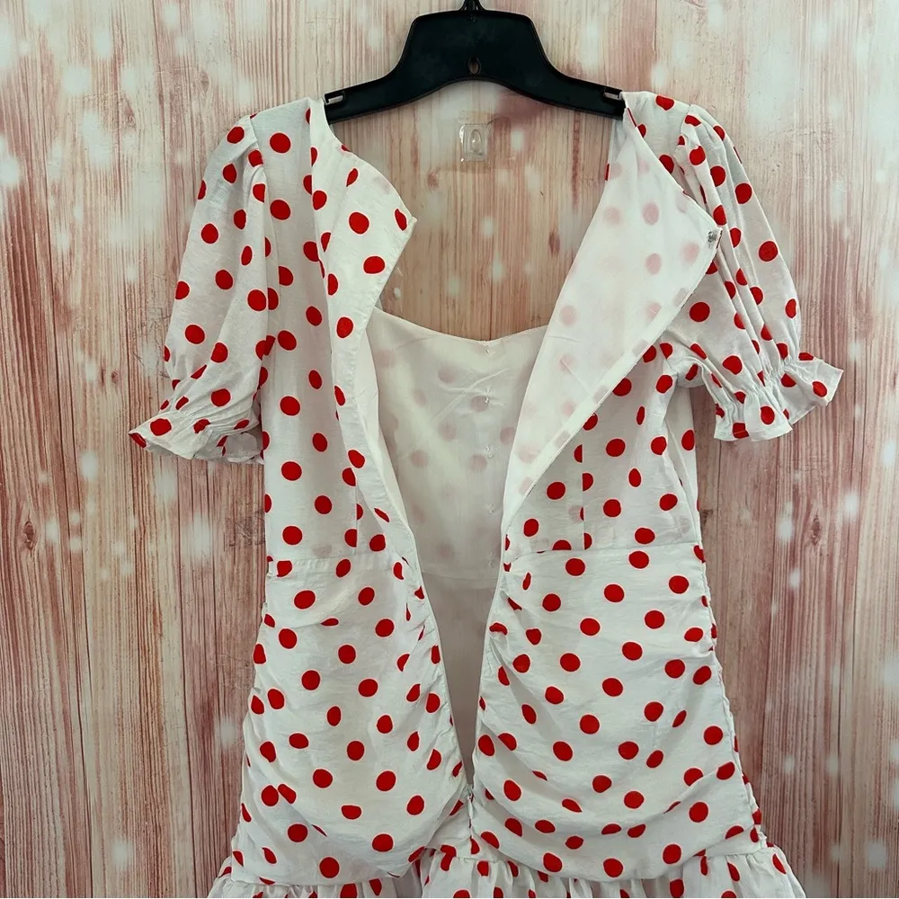 Endless Rose White Retro Style Red Polka Dot Mini Dress - Image 13