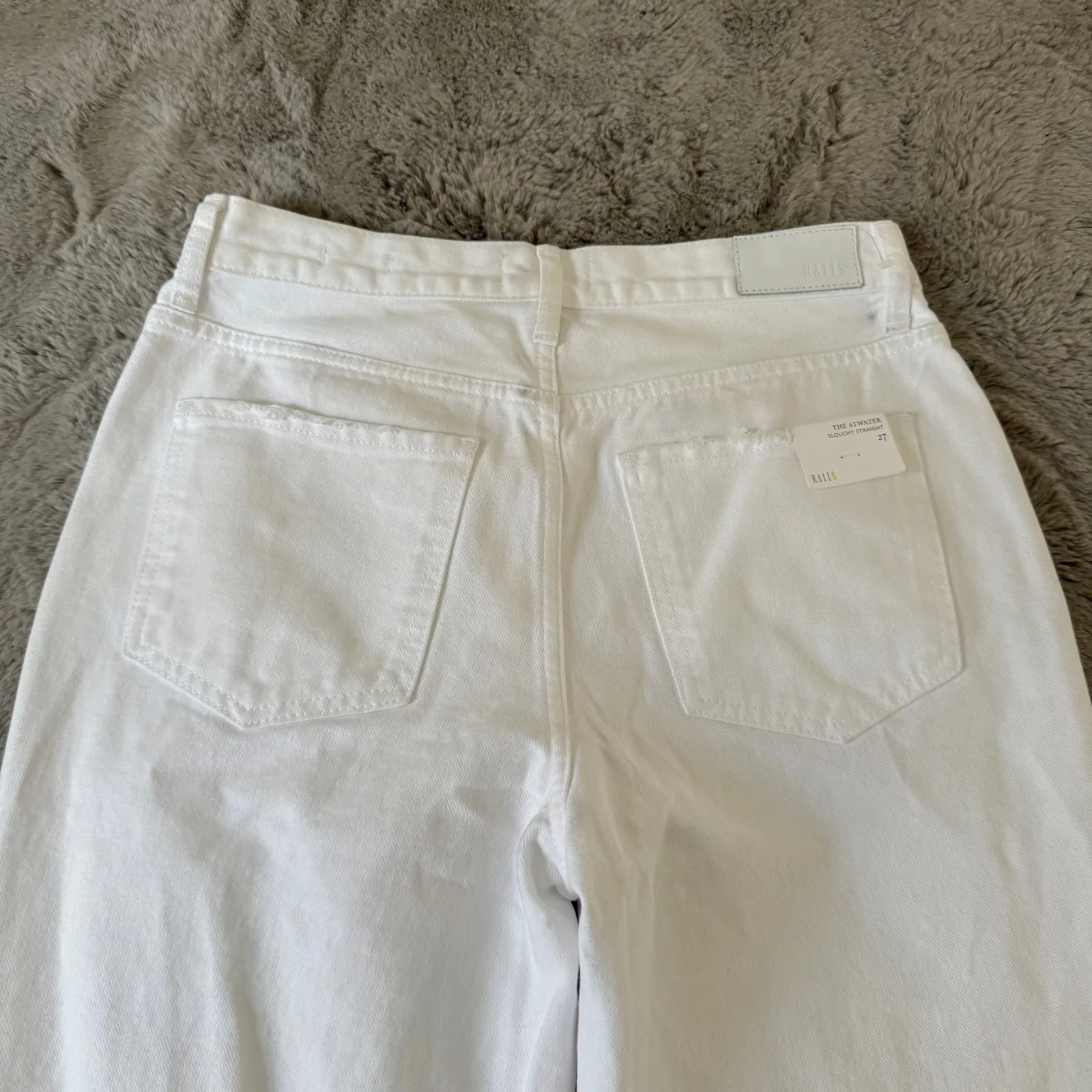 Rails The Atwater Blanche Distressed White Slouchy Straight Leg Jeans - Image 11