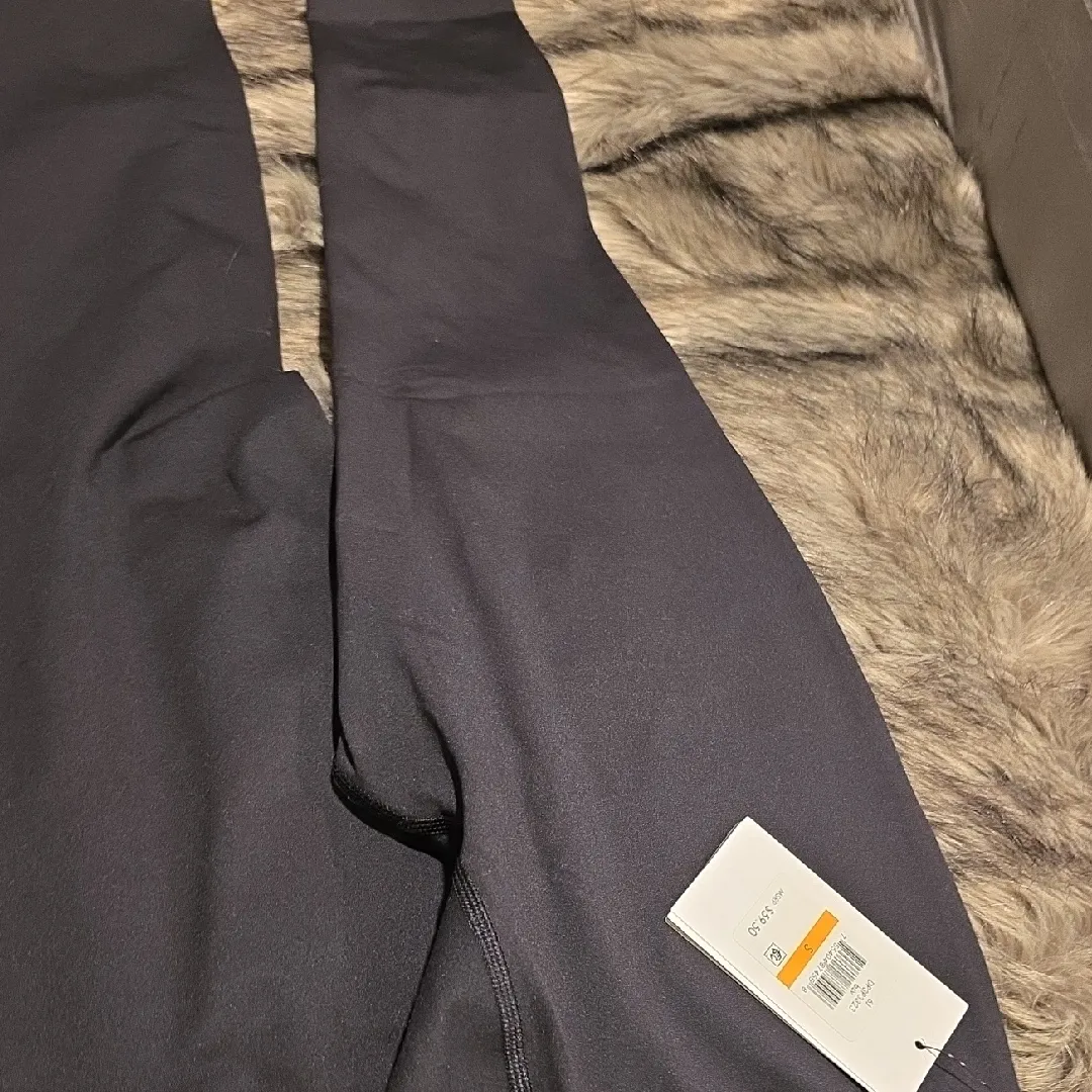 DKNY Black Leggings with Silver Stripe - Image 5