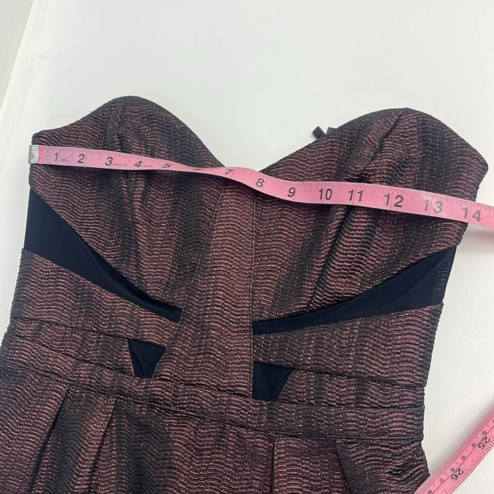 NWT holiday party dress sparkly strapless bustier sweetheart neckline mesh area - Image 3