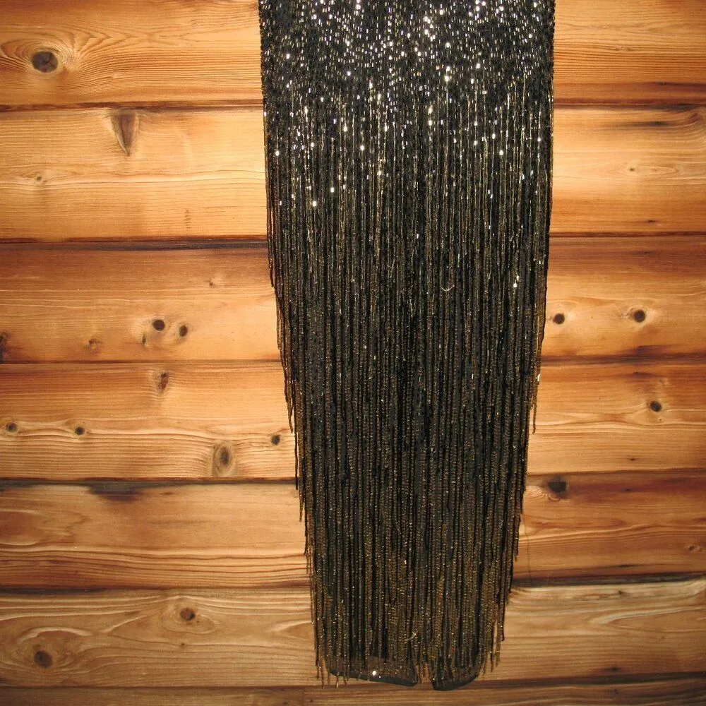 MAC DUGGAL 93584 Long Sleeve Beaded Fringe Evening Gown Dress - Image 14