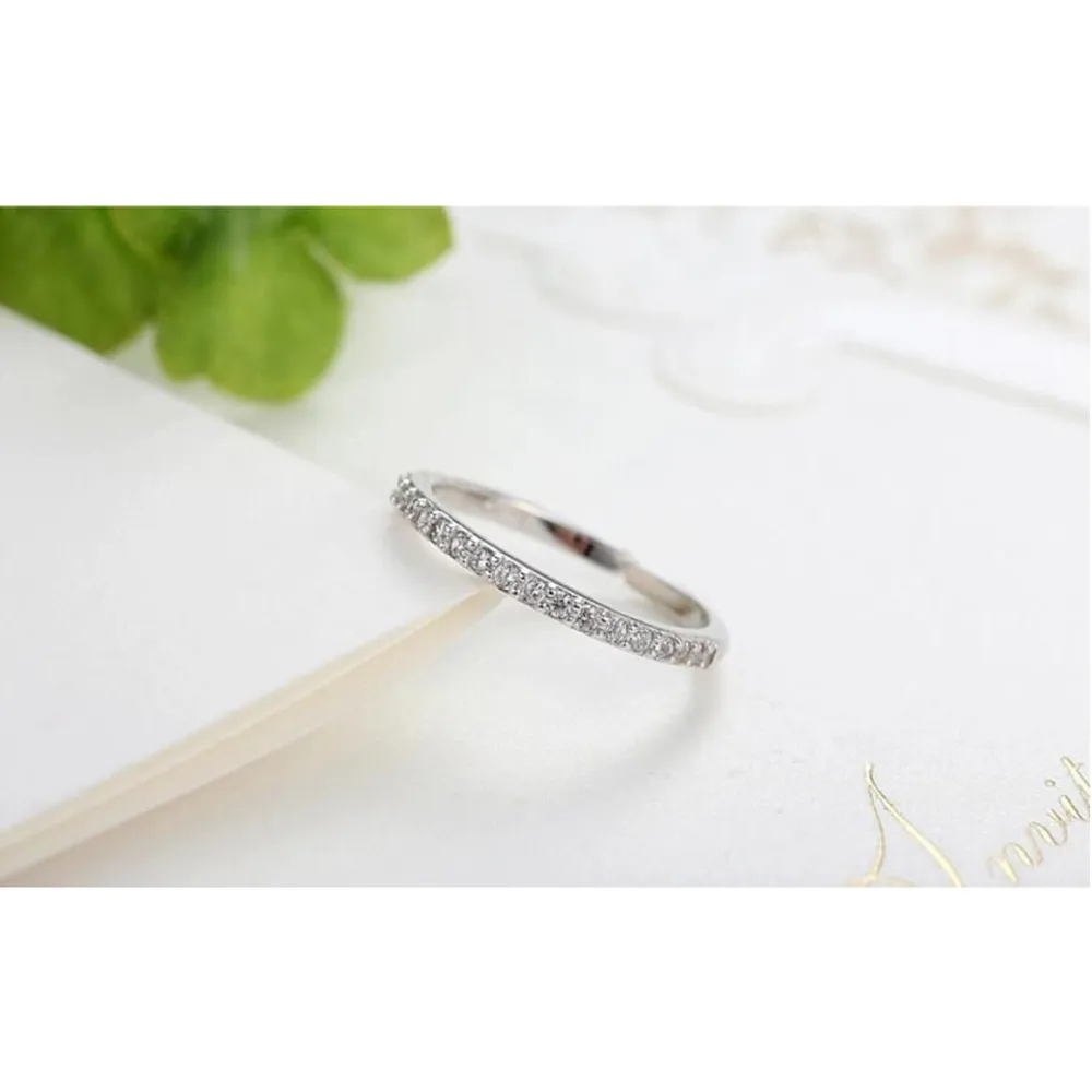 NEW Dainty 14k Gold Plated S925 Simulated Diamond Band Ring,‎ Adjustable Band - Image 8