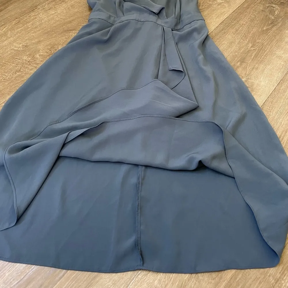 Motherhood Maternity Blue Sleeveless Faux Wrap Dress ~ Ruffle Detail ~ Size S - Image 9