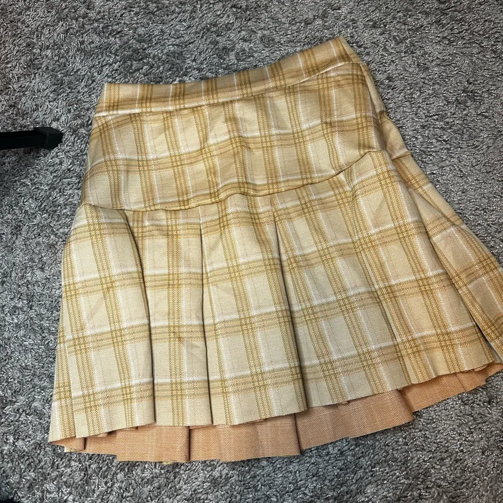 Blue Blush Yellow Plaid Mini Skirt - Image 6