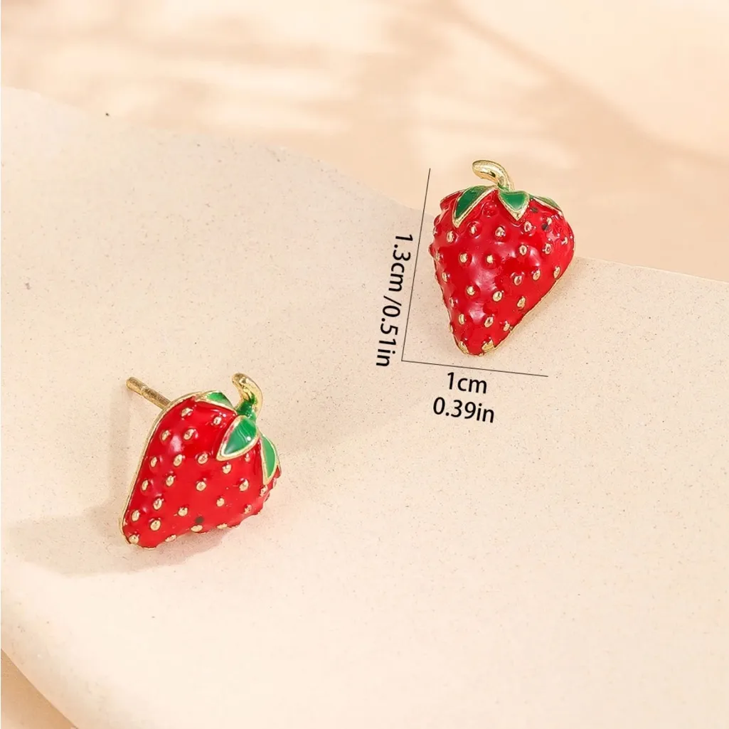 Strawberry Earrings Red - Image 5