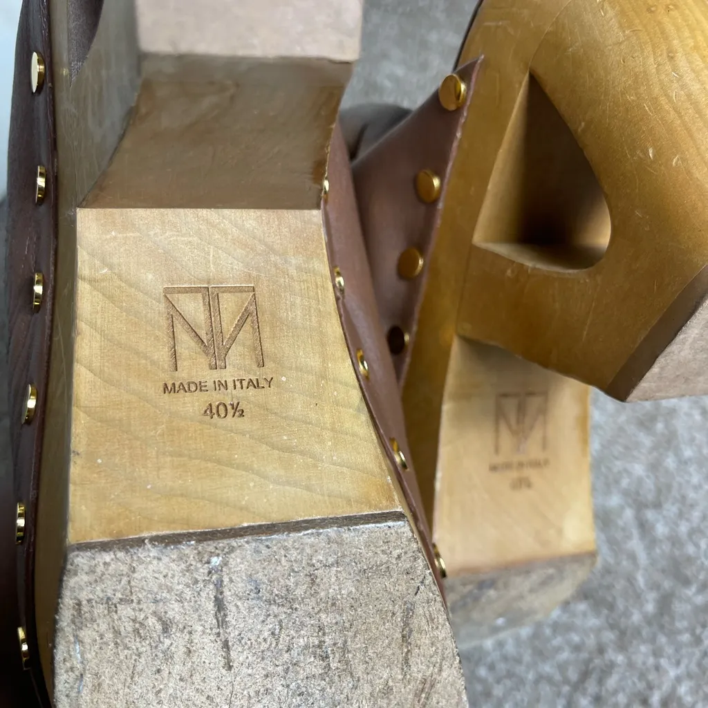 Tamara Mellon Grass Roots Brown Clog Size 40.5 - Image 7