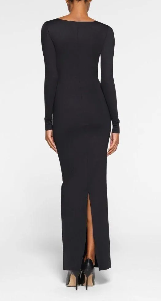 Skims Body Long Slip Dress in Onyx, Size X-Small - Image 9