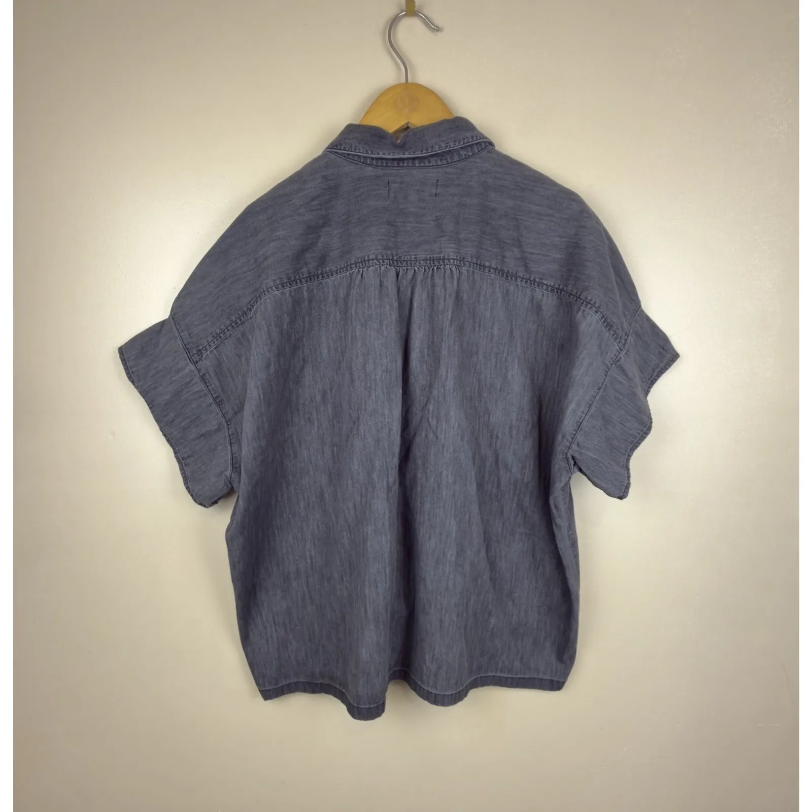 Madewell Shirt Women's Size XXL Black Lunar Wash Denim Button Up Classic - Image 5