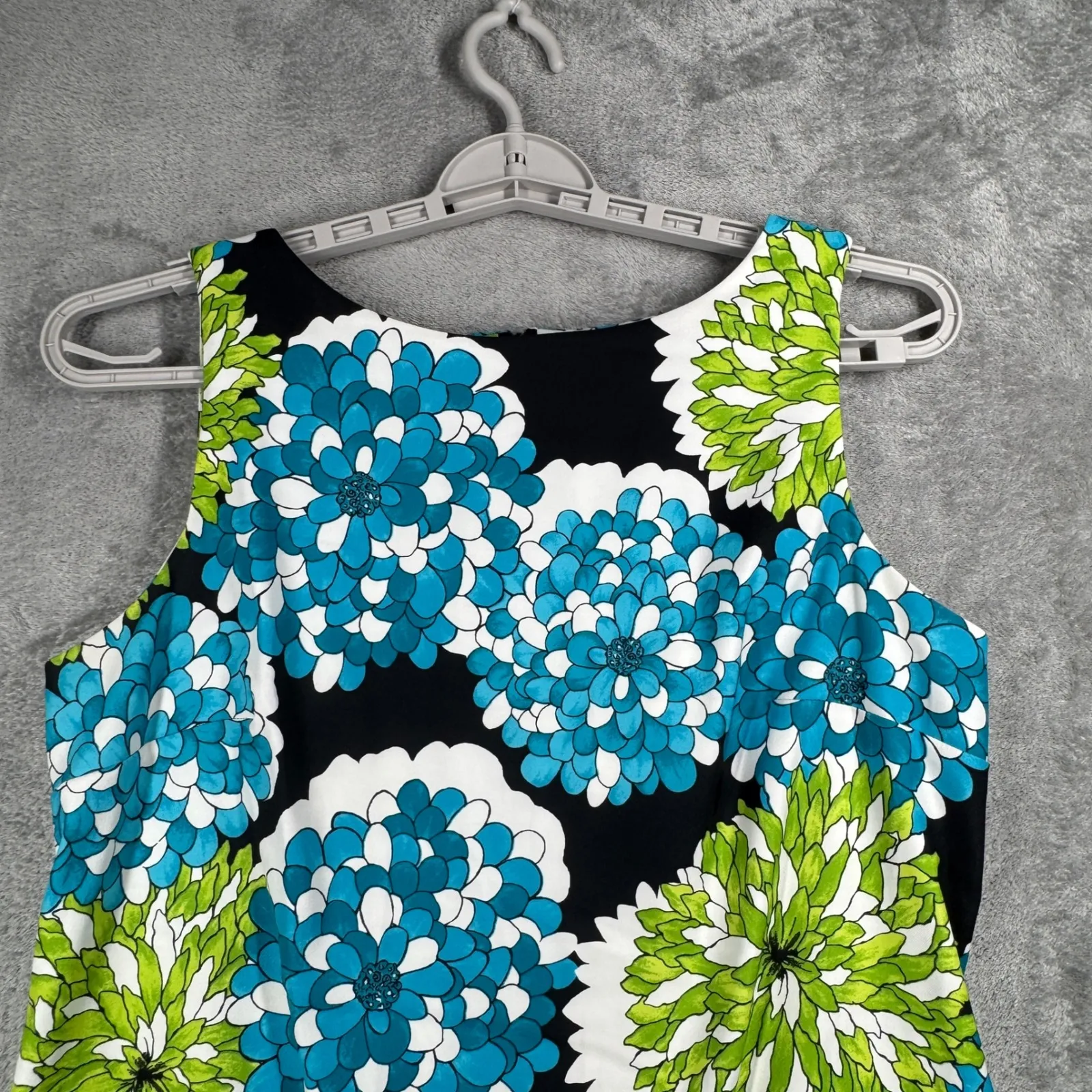 AGB Dress Women Size 12 Floral Sleeveless Black Blue Green Summer Career Party‎ - Image 5