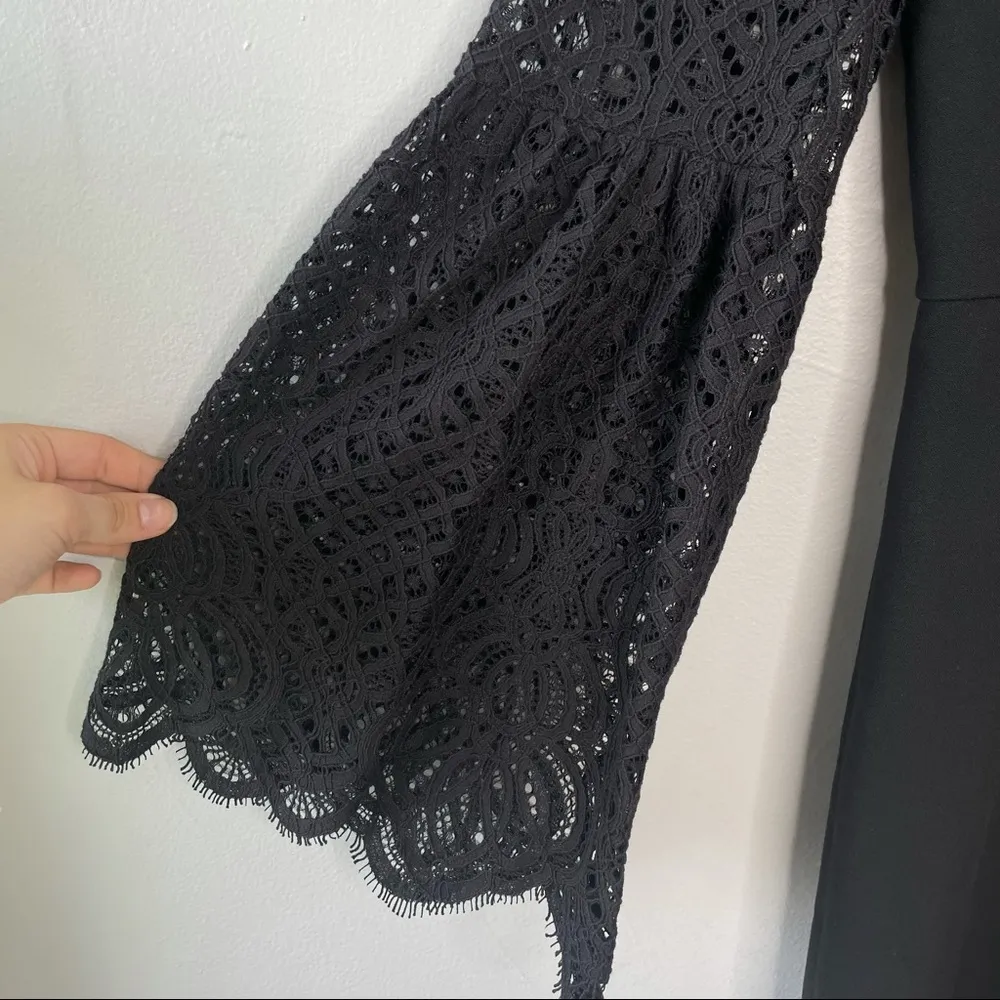 BCBGMAXAZRIA Black V-Neck Bell Sleeve Jumpsuit - Image 5