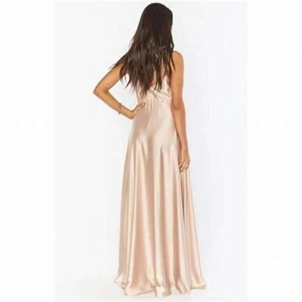 Faith Champagne Luxe Satin Maxi Dress XS - Image 4