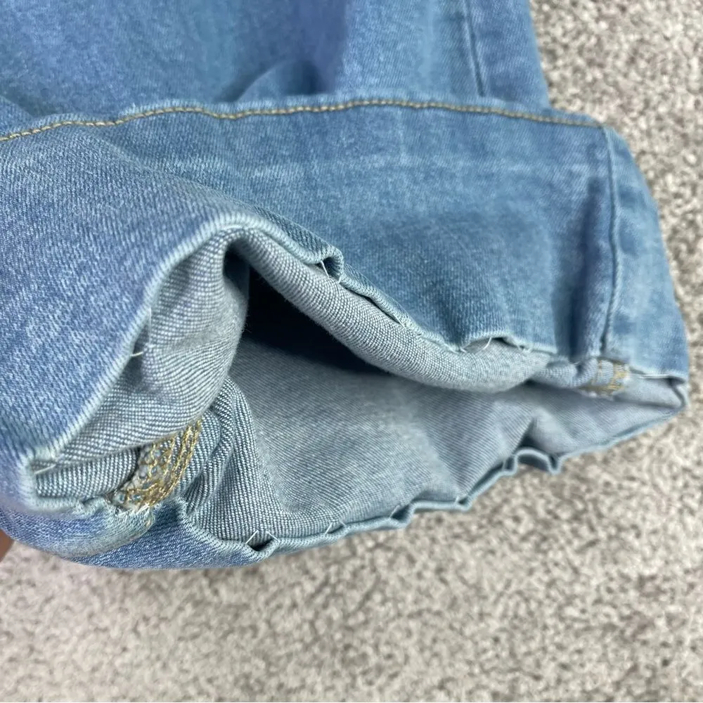 Bagatelle Jeans Women's 29 Blue Cropped Wide Leg High Rise Light Denim Stretch - Image 5