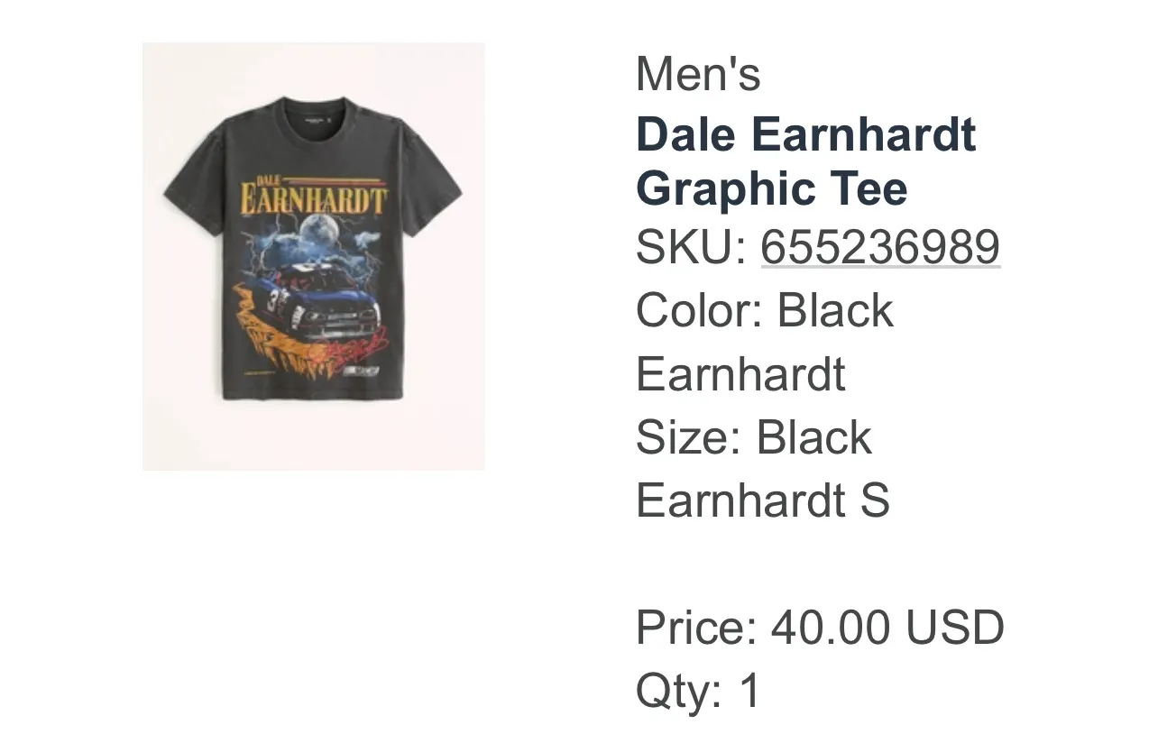 Abercrombie NASCAR Graphic Tee Dale Earnhardt - Image 2