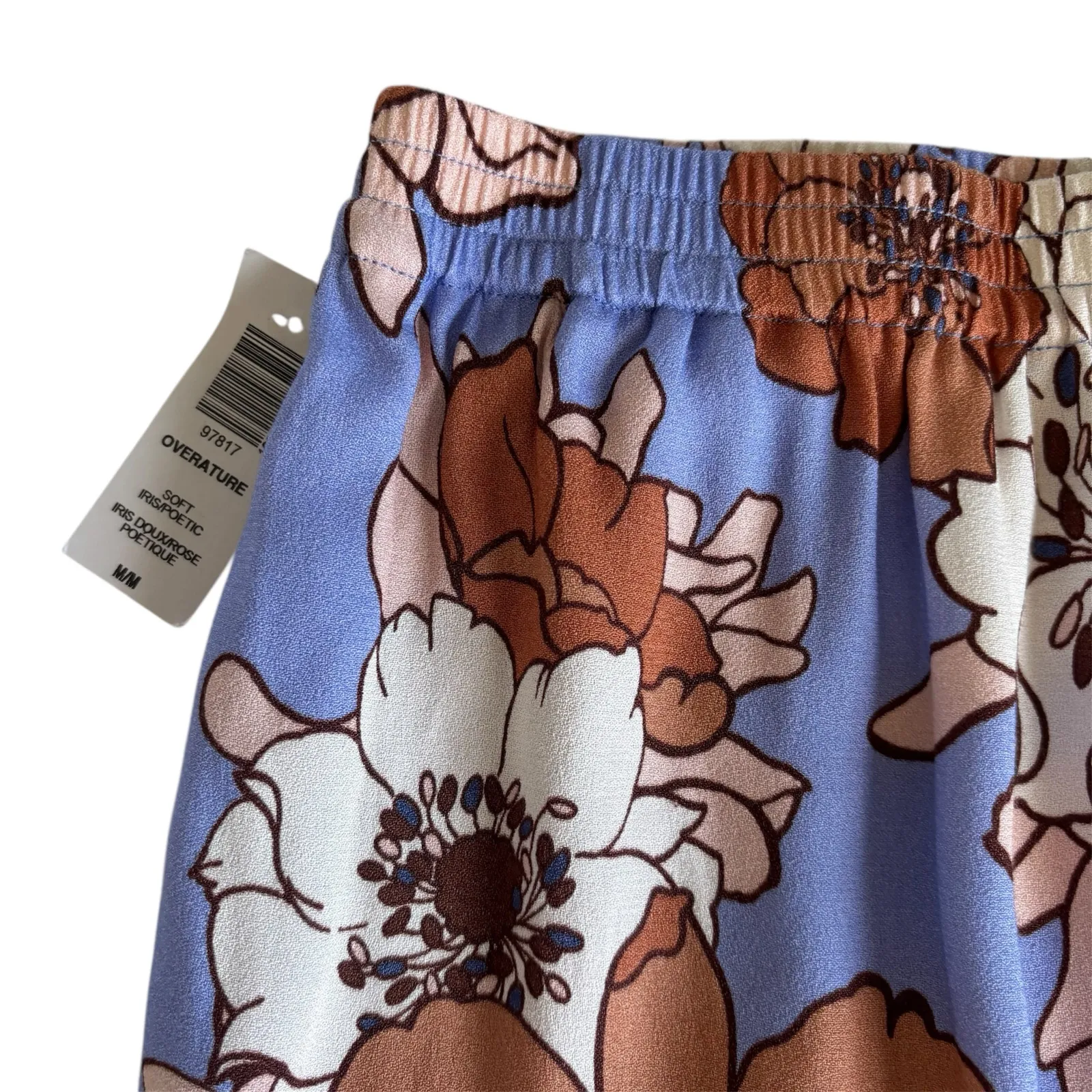 Aritzia Wilfred Overture Pants Purple Floral Print Pull On Stretch Waist Trouser - Image 2