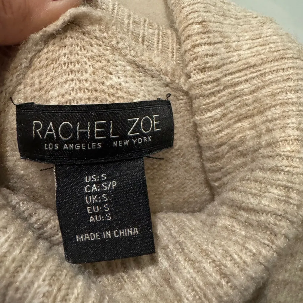 Rachel Zoe Colorblock Turtleneck Sweater Dress Size S | Cozy Fall Neutral Knit - Image 9