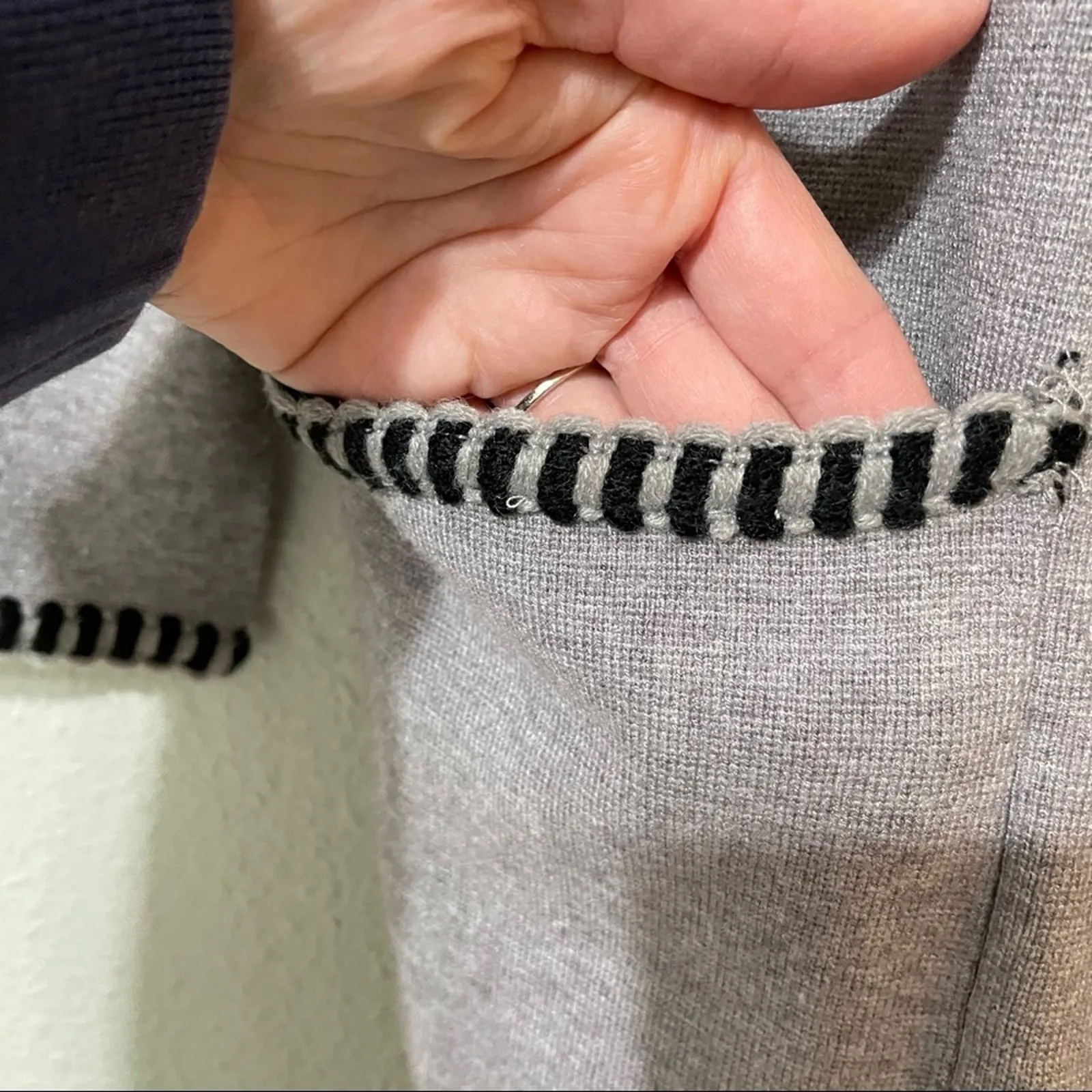 Magaschoni Grey Open Front Long Line Cardigan Sweater Duster Womens M Coatigan - Image 8