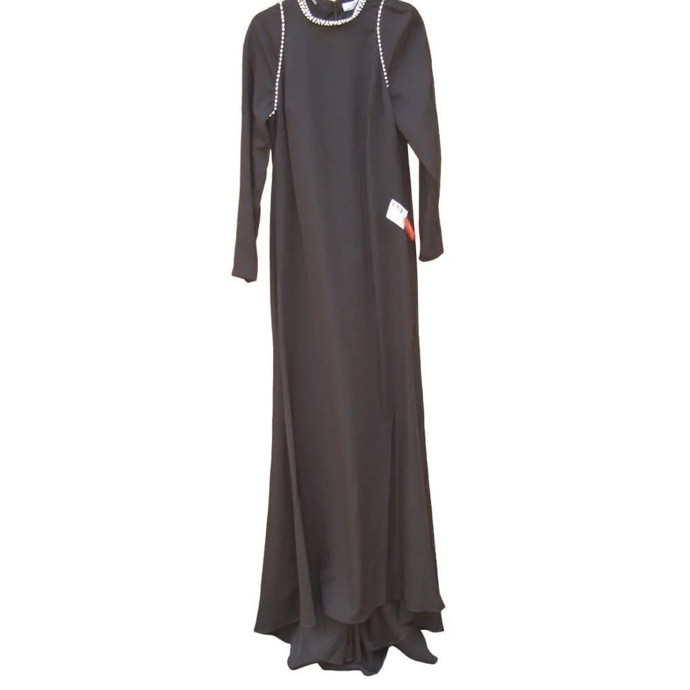 NWT Mac Duggal Raglan Long Sleeve Black Gown - Image 6
