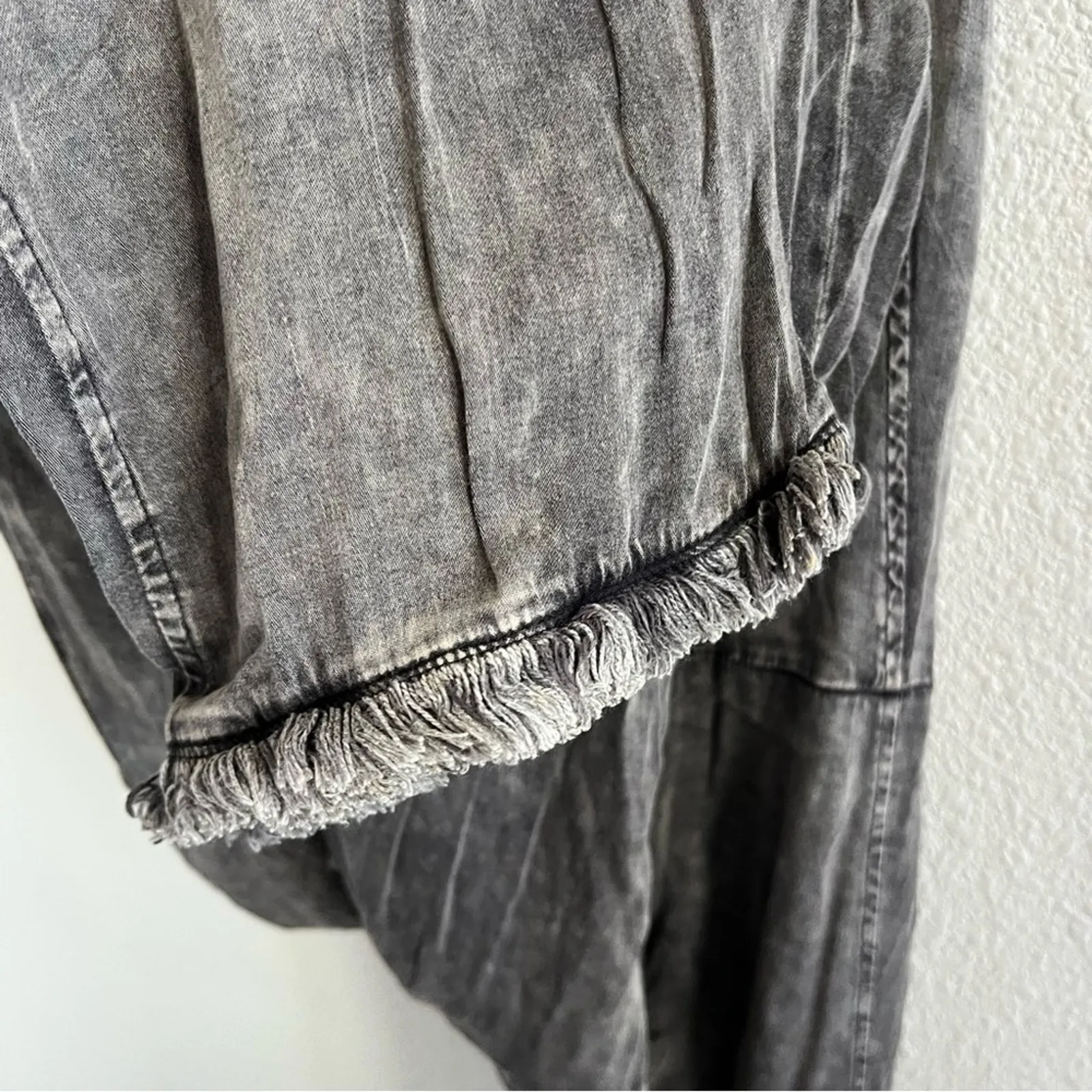 Chaser Fringe Long Leg Overall Jumpsuit Gray XS - Image 6