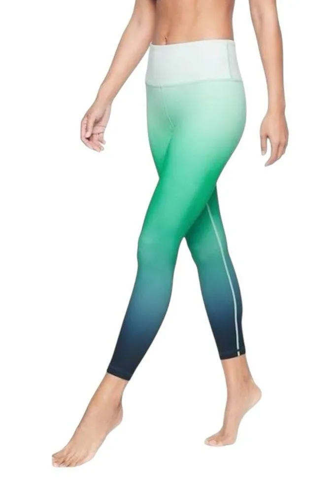 Athleta Green & Blue Ombre Elation 7/8 Tight Leggings Pants size Large - Image 2