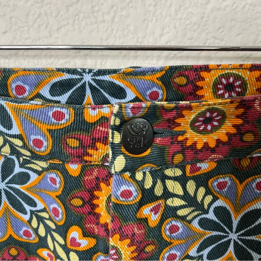 Lucy & Yak Dana Trousers Kaleidoscopic Floral Iris Print Retro Womens Size 28 - Image 5