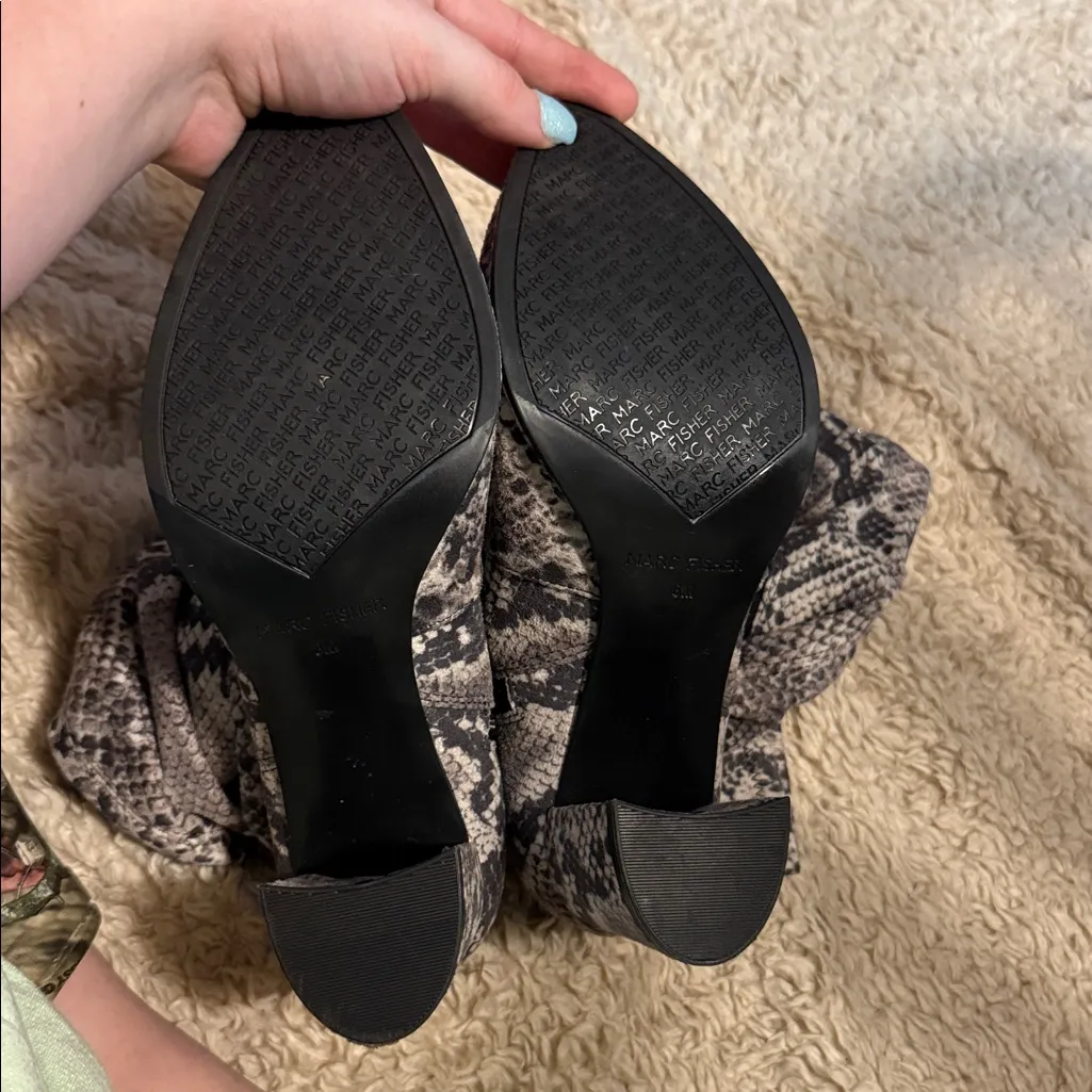 Marc Fisher Knee High Snake Boots - Image 7