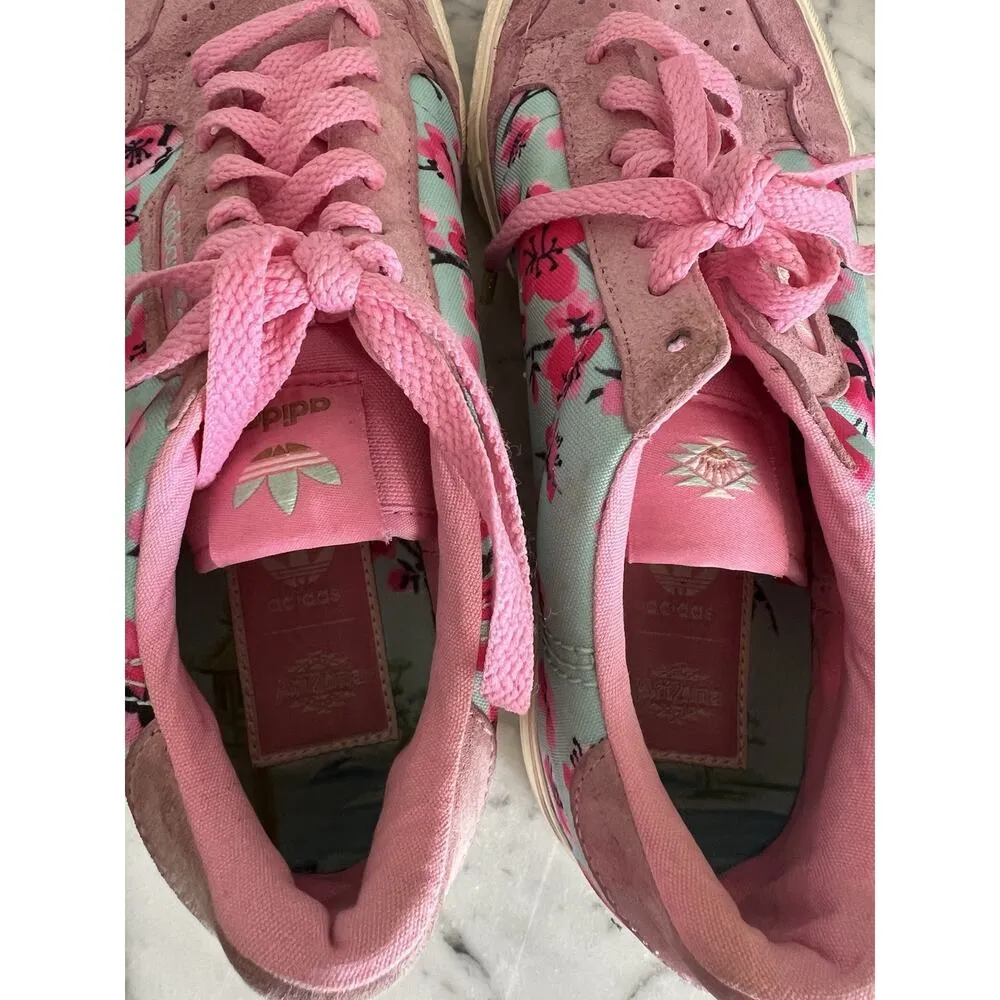 Adidas Continental Vulc Arizona Green Tea Collab Size 9 Pink Suede Floral EG7977 - Image 6