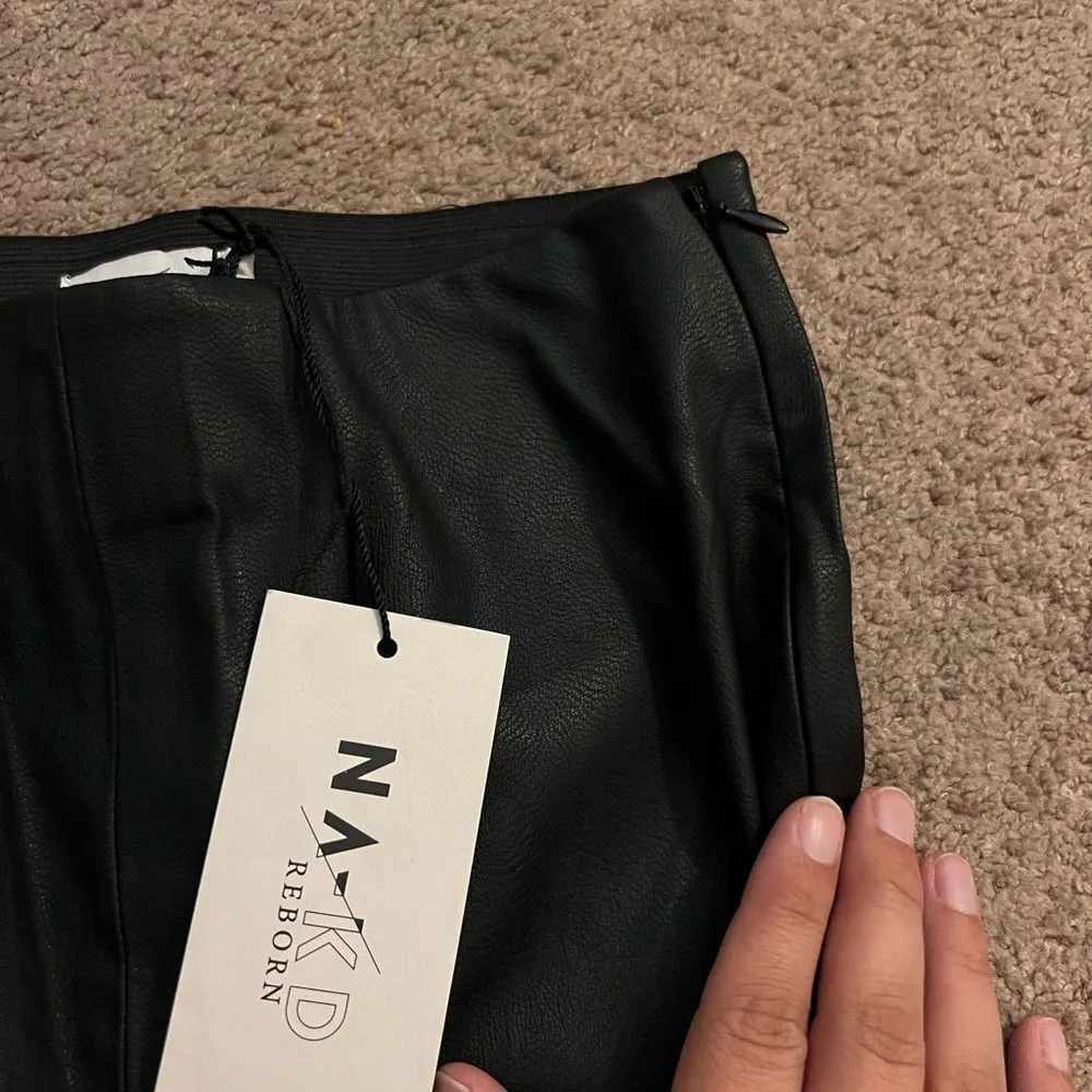 NA-KD PU Side Slit Leggings XSmall EU34 - Image 14