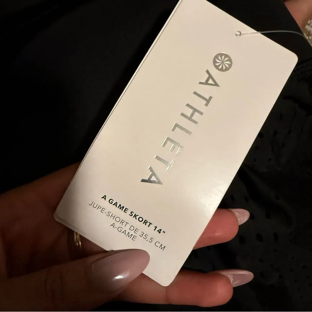 NWT Athleta A-Game Skort Skirt 14" Black Active Golf
Tennis Prep Sporty-Size XS - Image 7