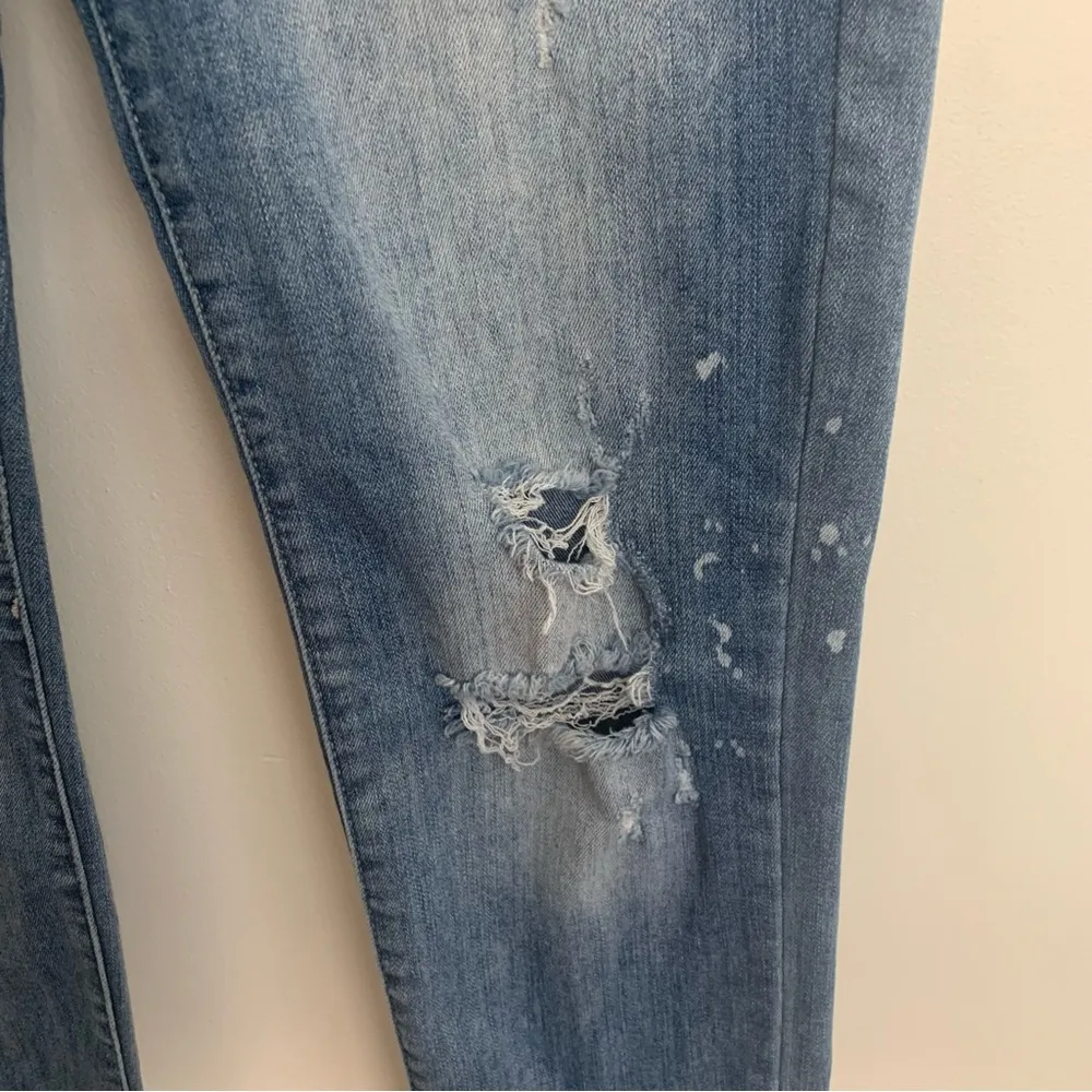 Relaxed Fit Distressed Paint Splash Mid Rise Jeans Size 7/28 - Image 9