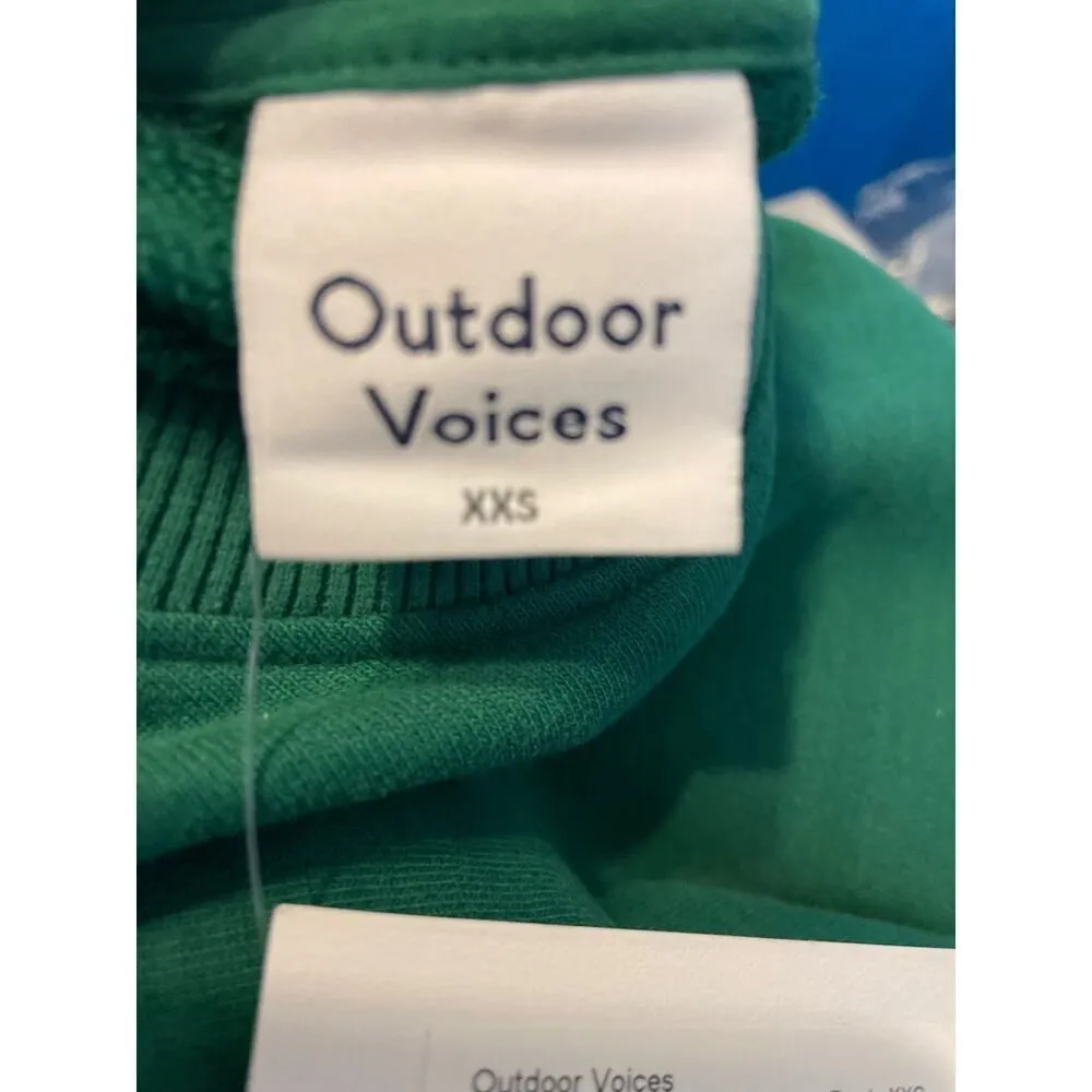 Outdoor Voices Women's Size XXS Picking Flowers Cropped Sweatshirt Green NWT - Image 7