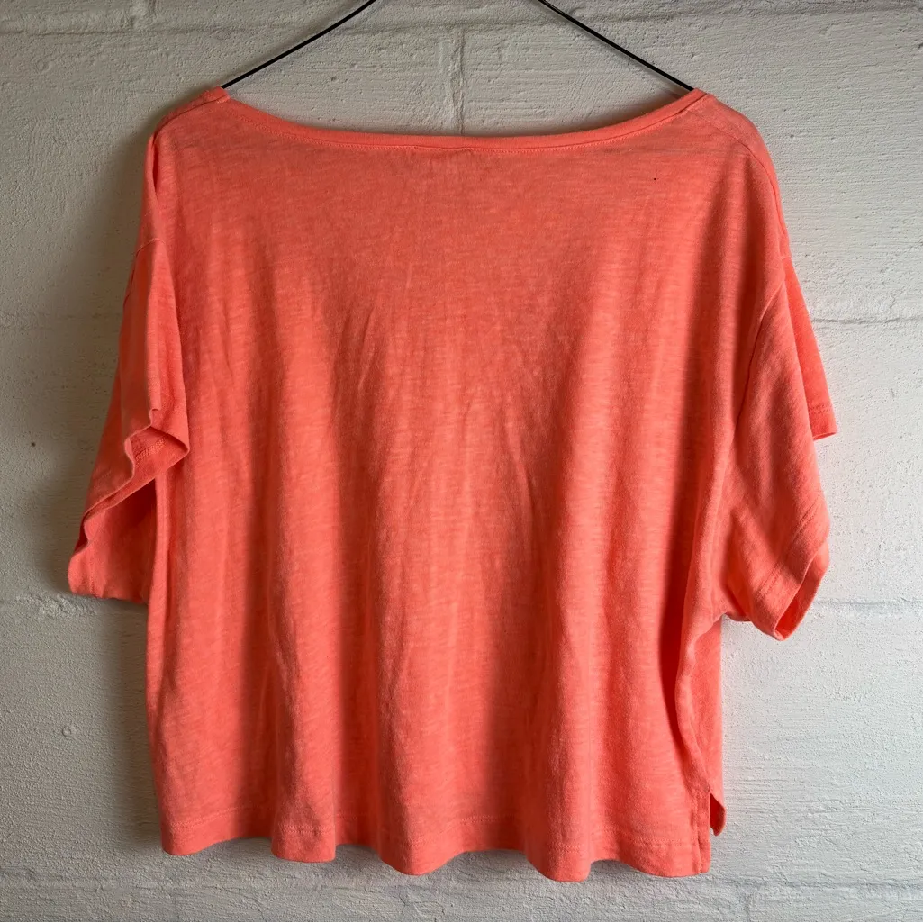 Pink Victoria’s Secret Neon Orange Woman’s Plain Basic Crop Top Shirt Size XS - Image 6