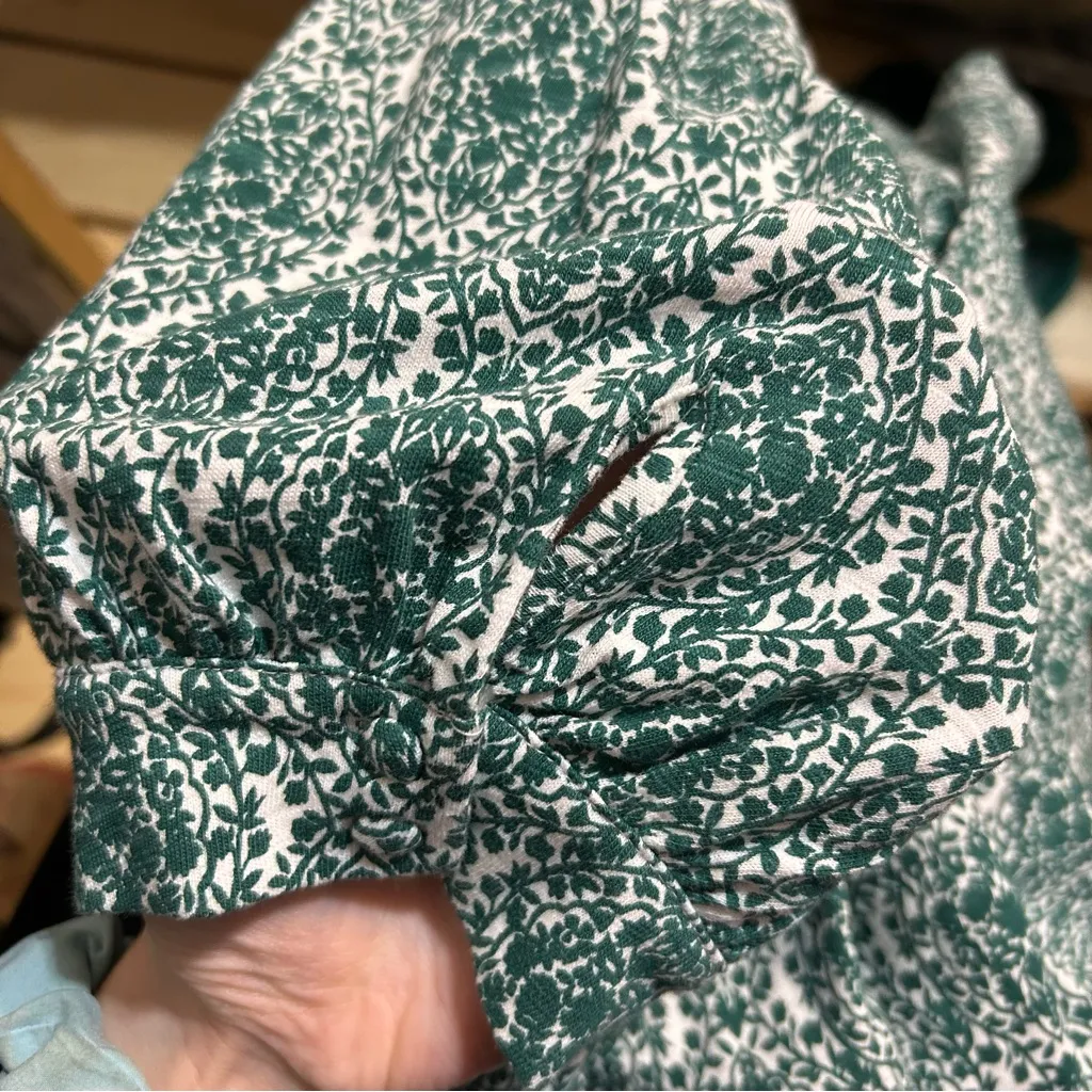 Boden Cotton Puff Sleeve Printed V - Image 5