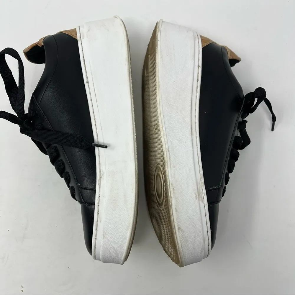 Alviero Martini Classe Map Zipper Lace Sneaker Shoes Womens Size 37 Black - Image 6