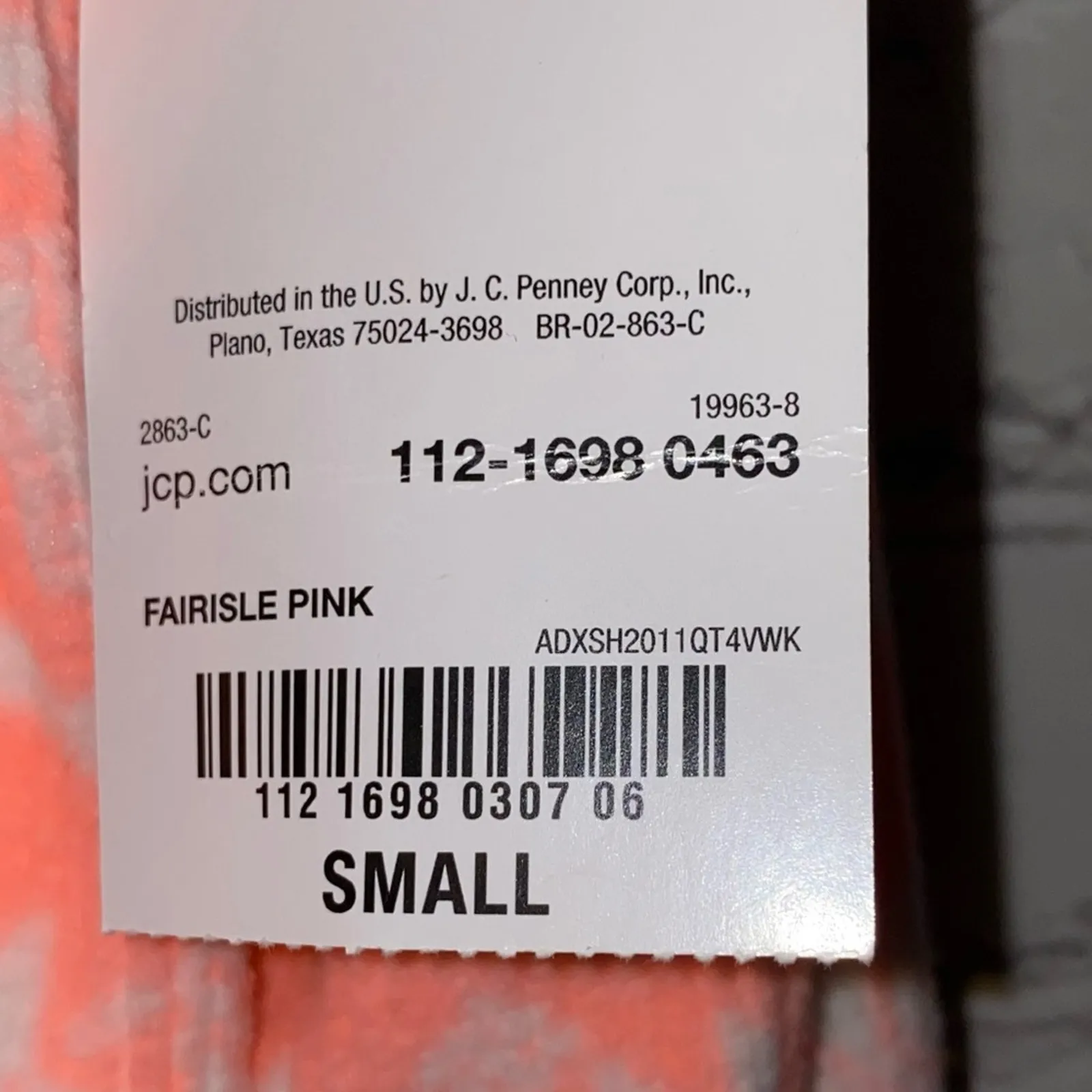 NWT Sleep Chic Peach & Cream Soft Fuzzy Pajama Top with Matching Scrunchie Pink - Image 4