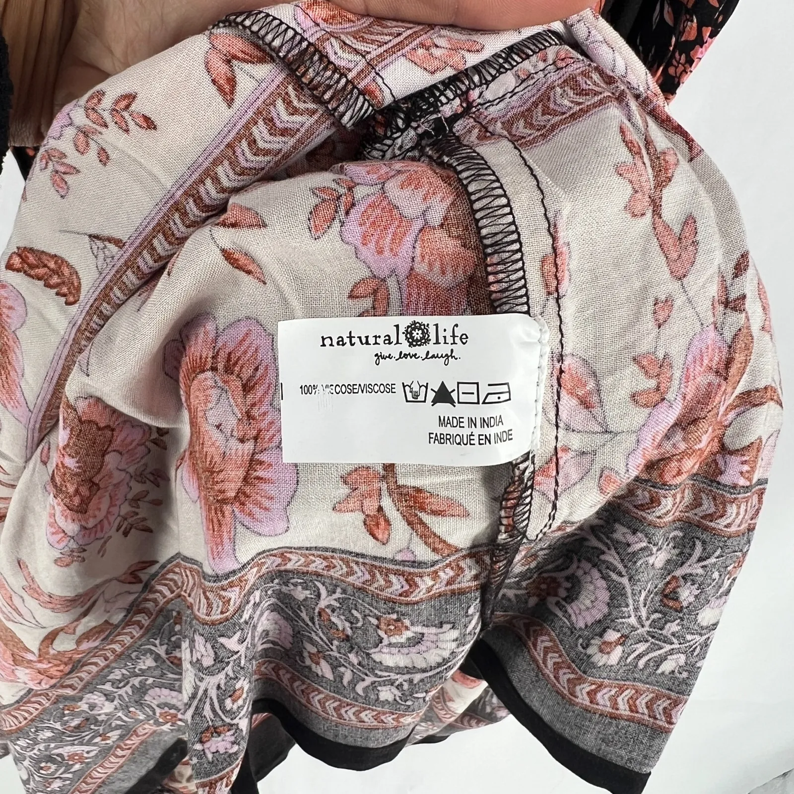 Natural Life Maxi Dress Womens XS Multicolor Fit & Flare Floral Peasant Classic - Image 10