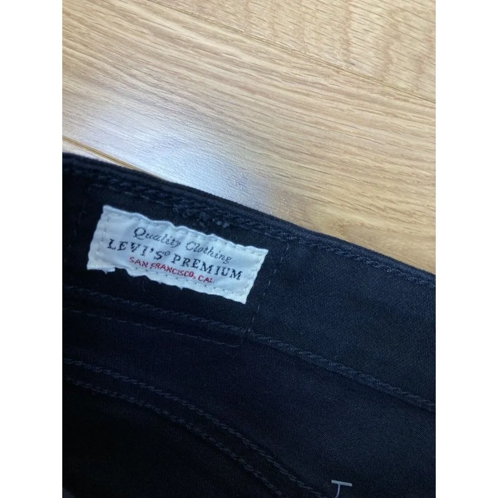 Levi Strauss 721 High Rise Skinny Jean Womens Size 30 Black Ripped Destroyed - Image 4