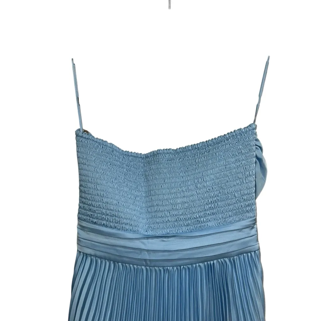 NEW NWT Ramy Brook Fernanda Strapless Pleated Maxi Dress In Misty Blue - Image 10