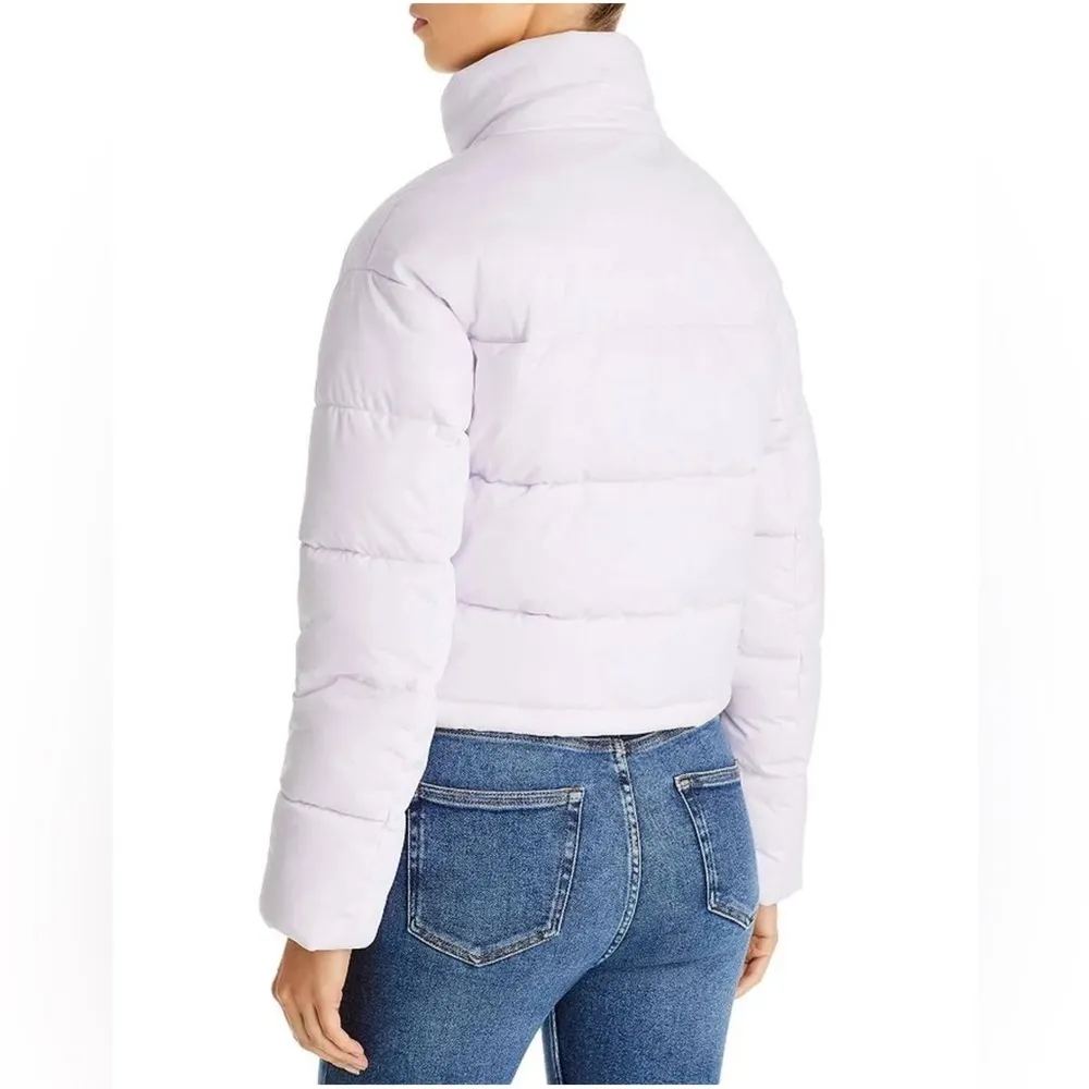AQUA Quilted Cropped Puffer Jacket in Lilac, Size XS New w/Tag Retail $168 - Image 3