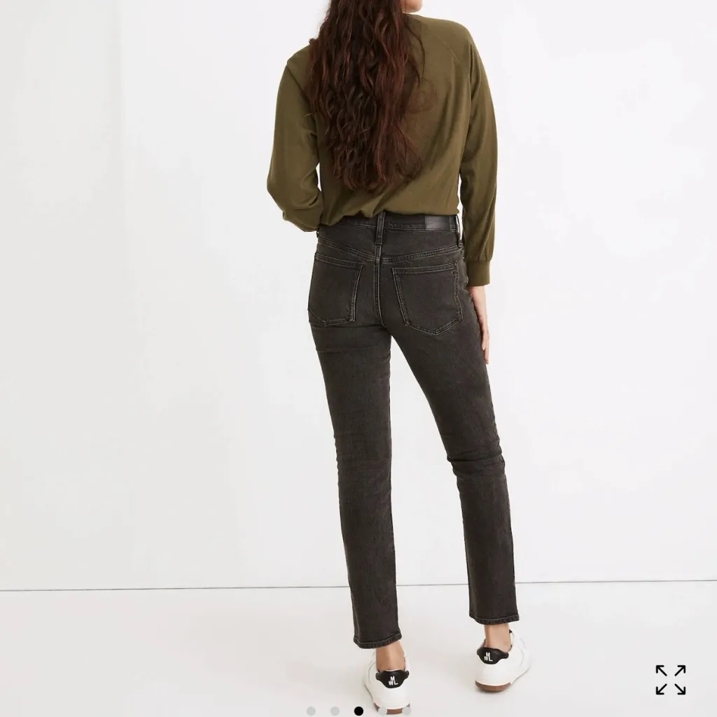 Madewell Mid-Rise Perfect Vintage Jeans Faded Black Gray Grey Wash Womens - Image 2