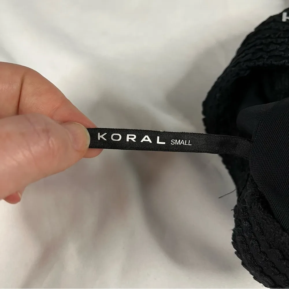 KORAL Black Size S V Neck Monaco Ribbed Bikini Top Swim Beach Classic Minimalist - Image 5