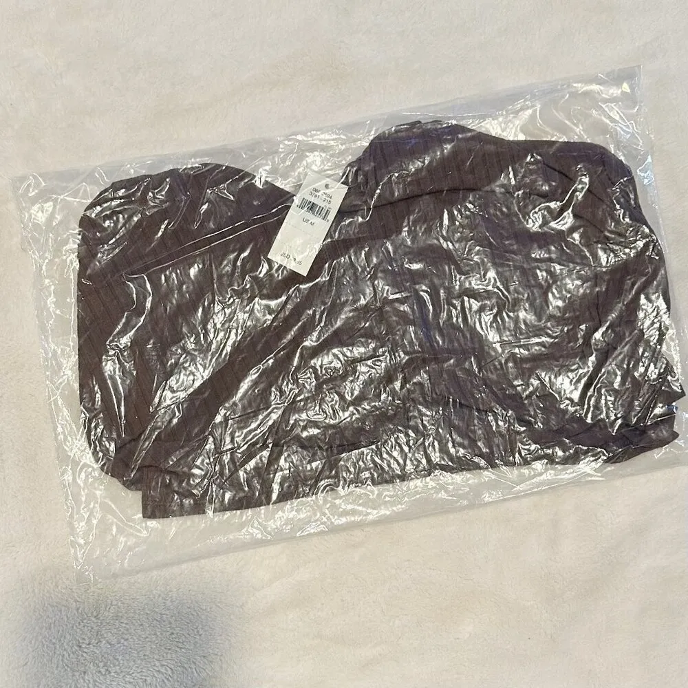 NWT Aerie Brown Cropped Lace Detail Bralette Tank - Size: Medium - Image 9