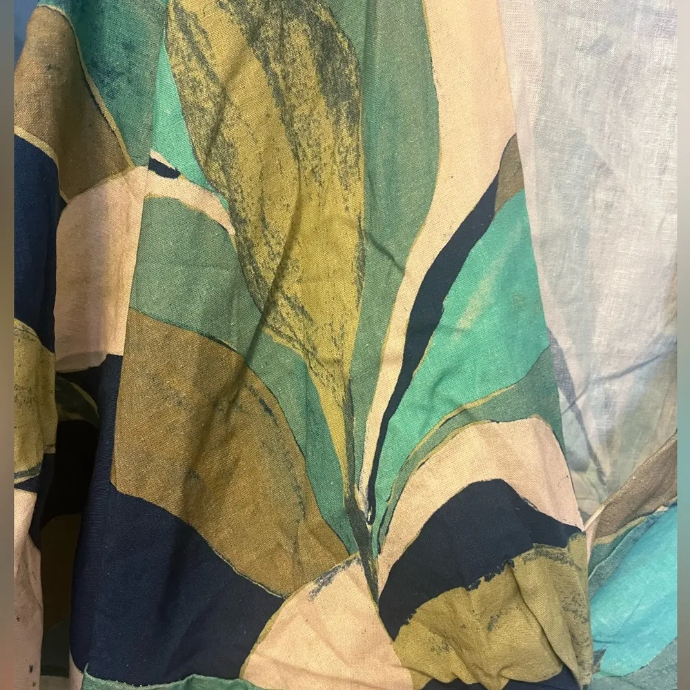 NWT ZARA LINEN BLEND SEMI CROP TOP - Image 3